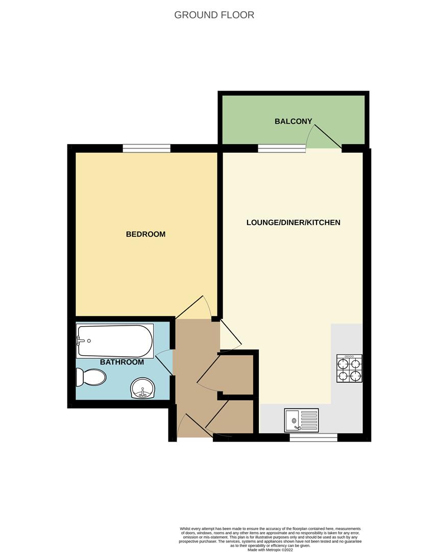 1 bed flat to rent in Maxwell Road, Romford - Property floorplan