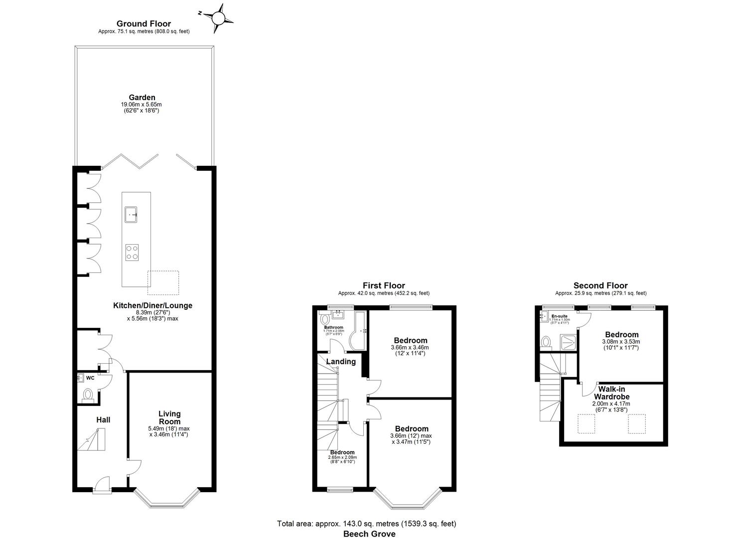 4 bed terraced house for sale in Beech Grove, Hainault - Property floorplan