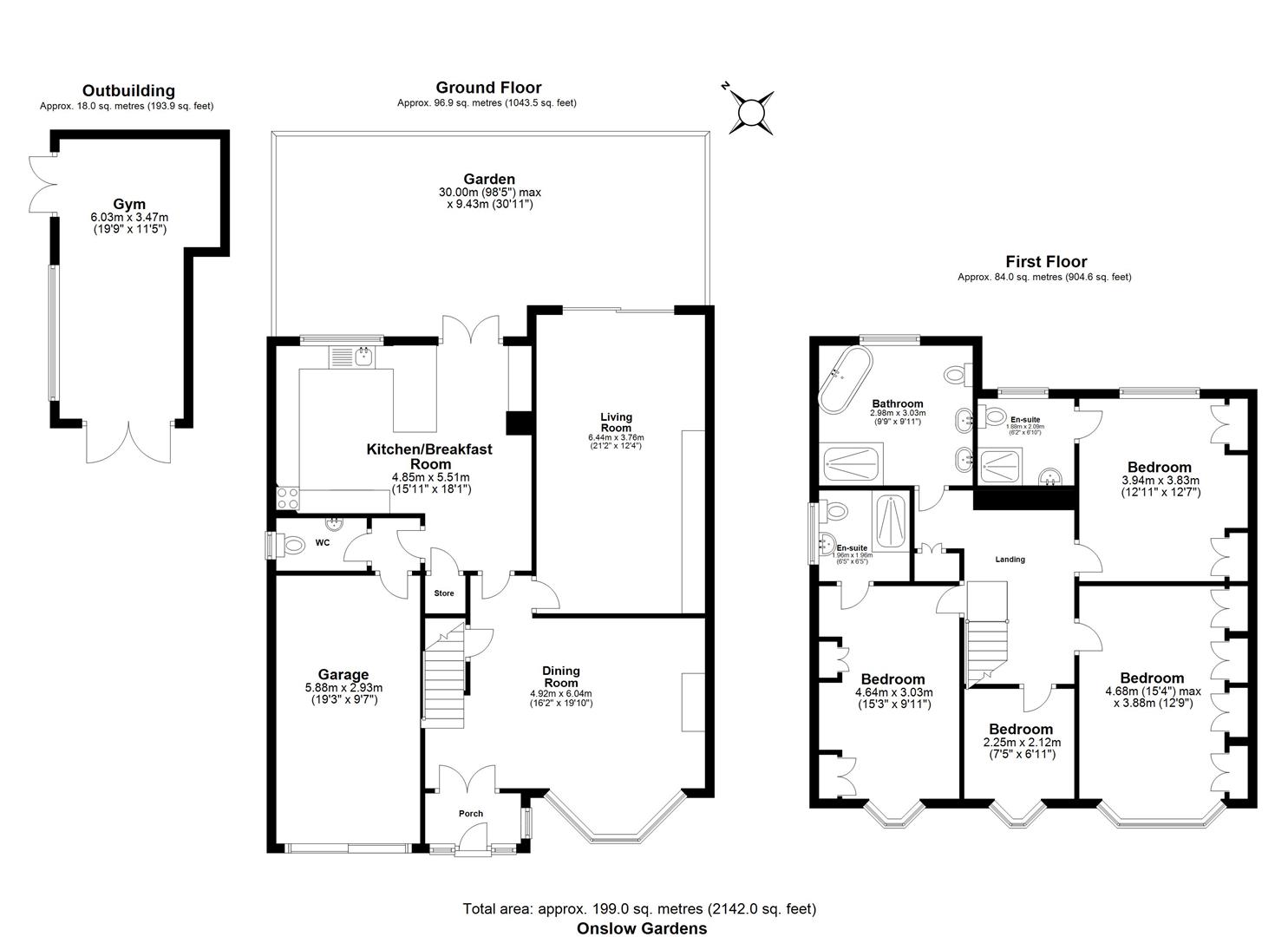 4 bed semi-detached house for sale in Onslow Gardens, South Woodford - Property floorplan