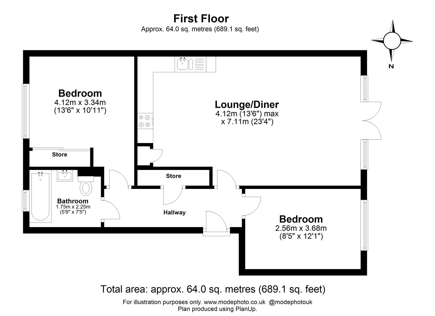 2 bed flat for sale in Yellowpine Way, Chigwell - Property floorplan