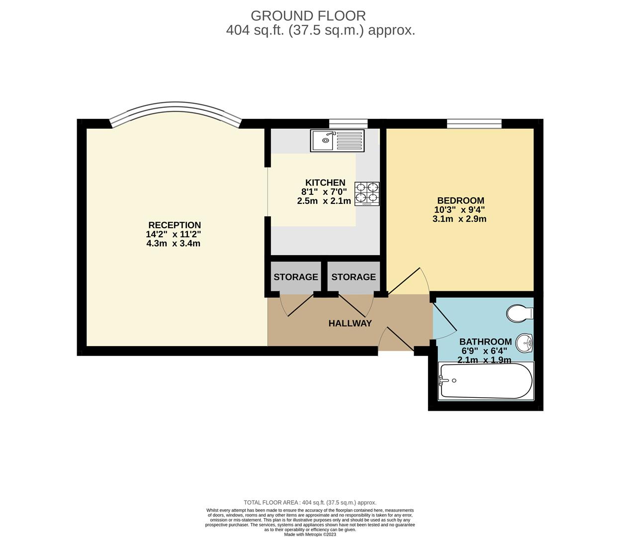 1 bed flat to rent in Springfield Drive, Newbury Park - Property floorplan