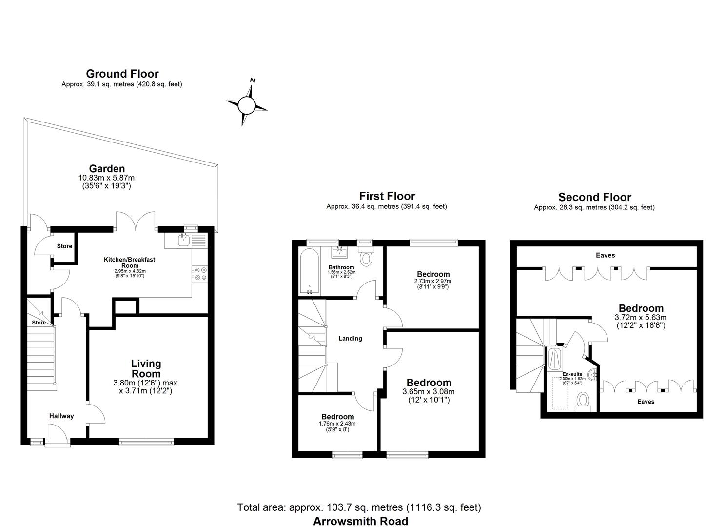 4 bed terraced house for sale in Arrowsmith Road, Chigwell - Property floorplan