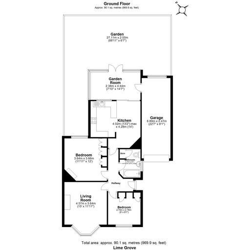 2 bed semi-detached bungalow for sale in Lime Grove, Hainault - Property floorplan