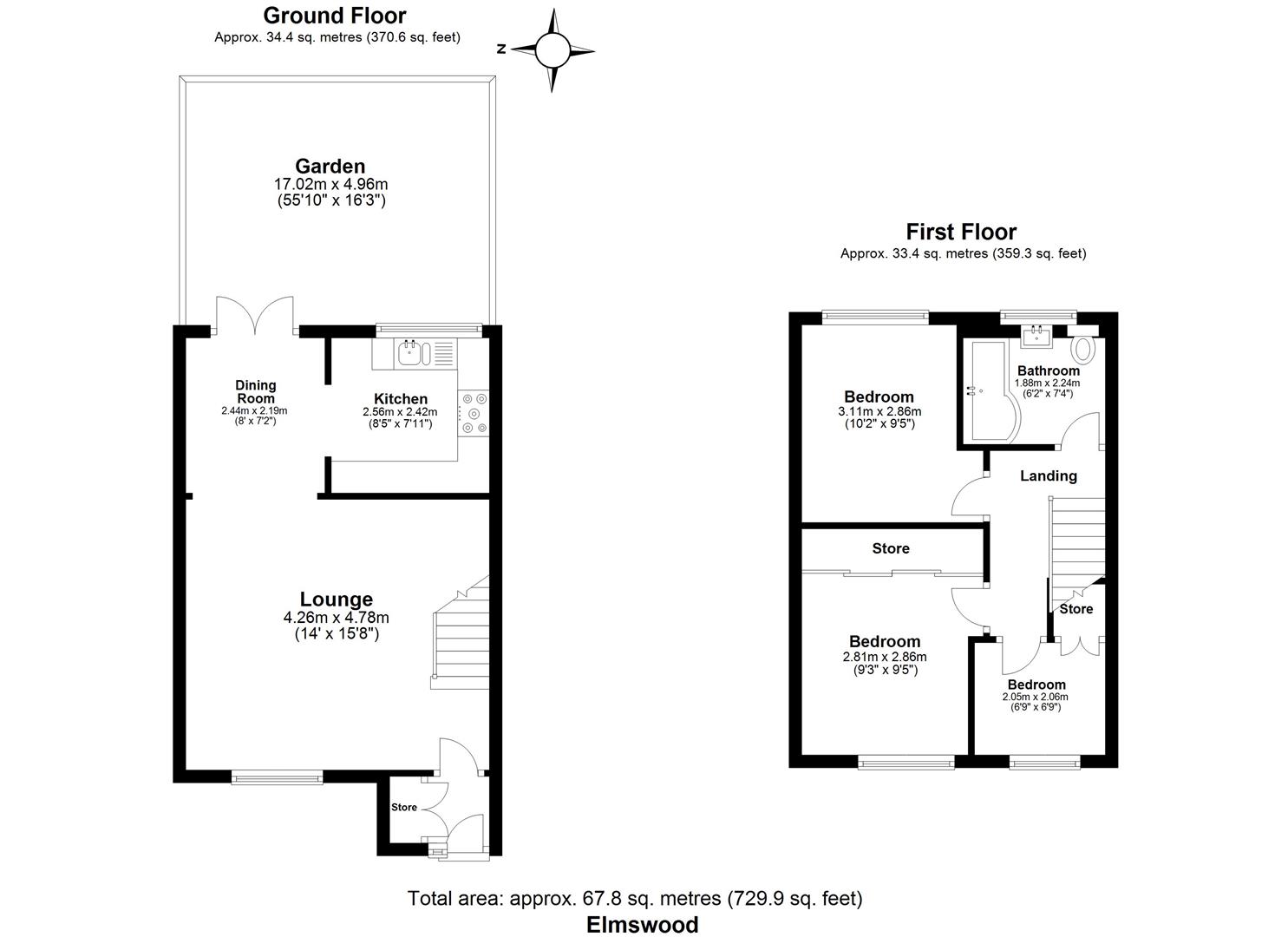 3 bed terraced house for sale in Elmswood, Chigwell - Property floorplan