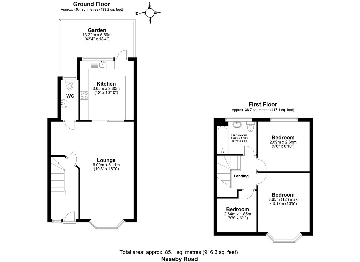 3 bed terraced house for sale in Naseby Road, Dagenham - Property floorplan