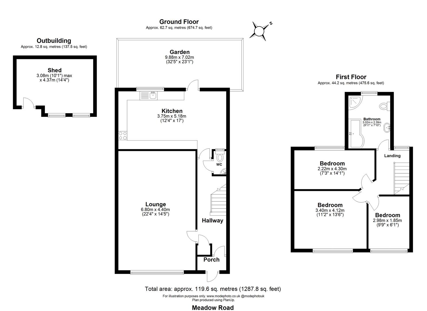 3 bed terraced house for sale in Meadow Road, Barking - Property floorplan