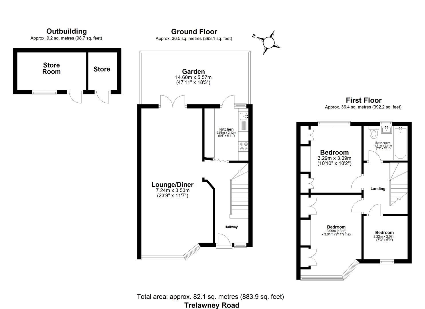 3 bed terraced house for sale in Trelawney Road, Hainault - Property floorplan