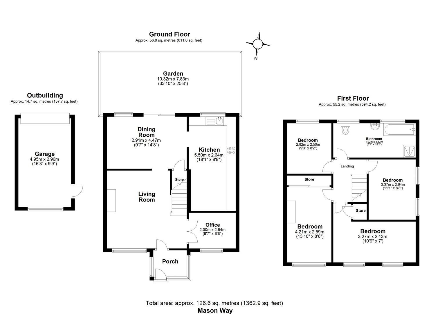 4 bed semi-detached house for sale in Mason Way, Waltham Abbey - Property floorplan