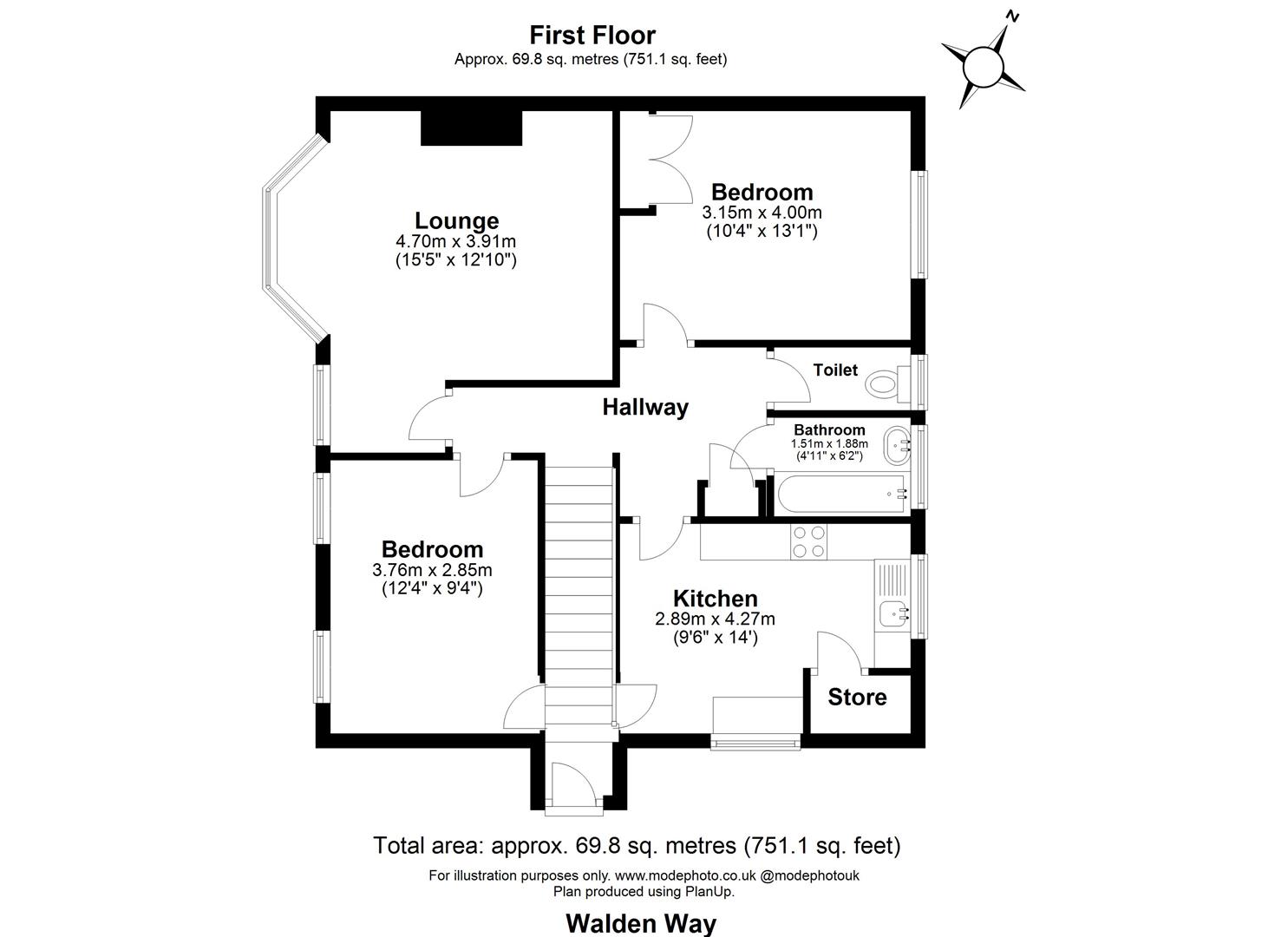 2 bed maisonette for sale in Walden Way, Hainault - Property floorplan