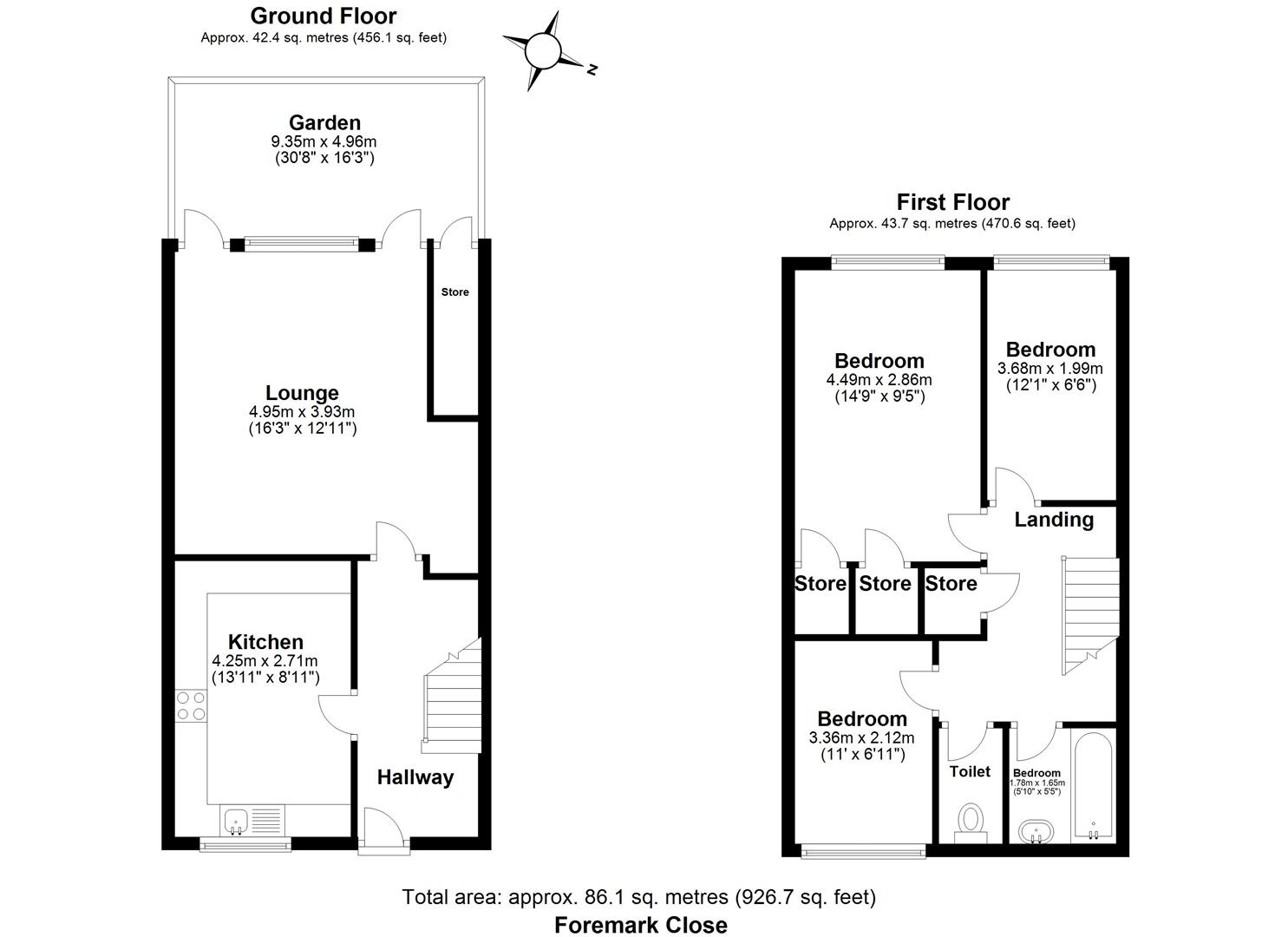 3 bed terraced house for sale in Foremark Close, Hainault - Property floorplan