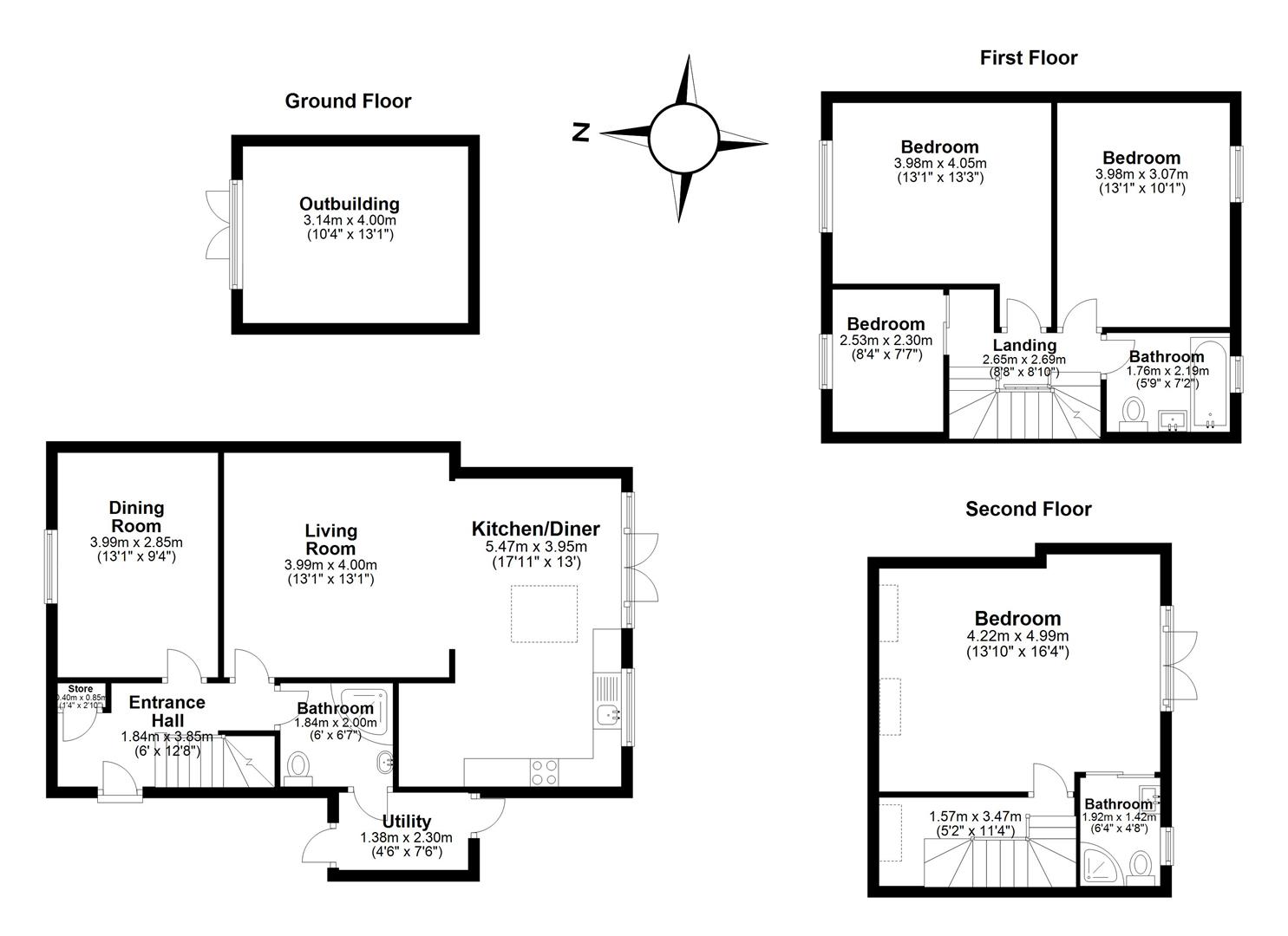 4 bed end of terrace house for sale in Woodward Road, Dagenham - Property floorplan