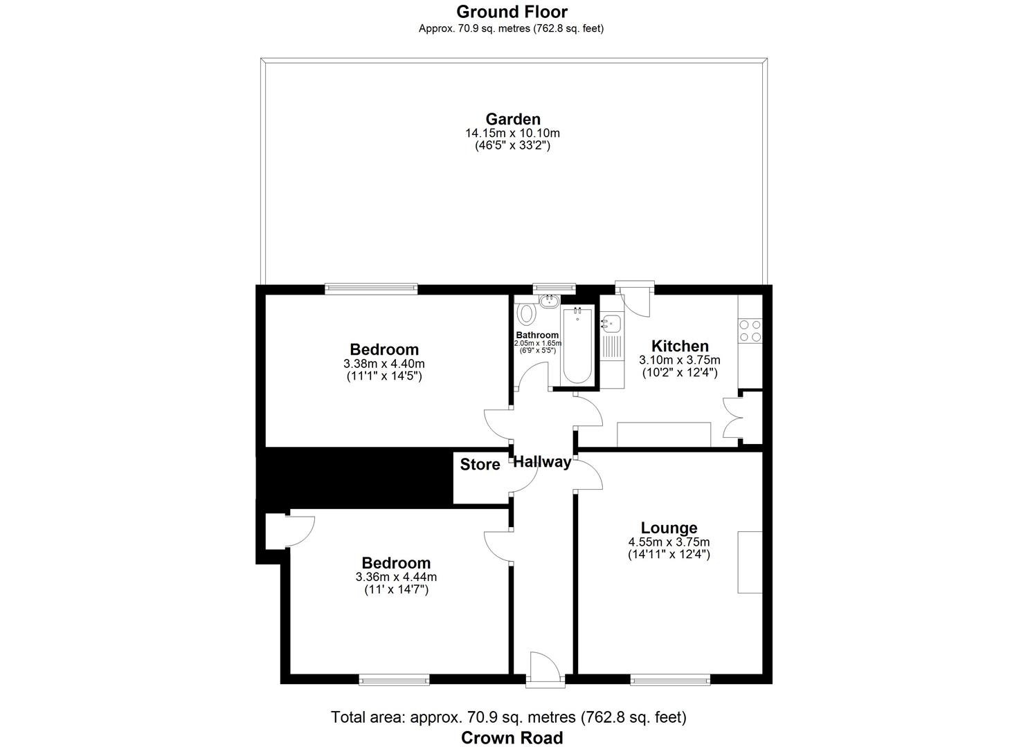 2 bed maisonette for sale in Crown Road, Barkingside - Property floorplan