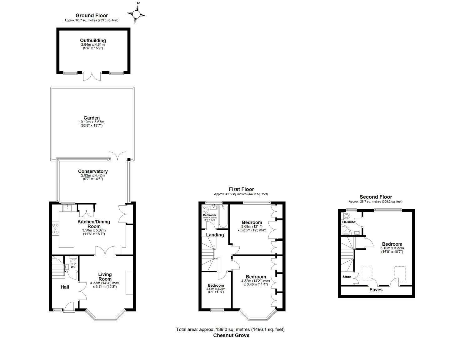 4 bed terraced house for sale in Chestnut Grove, Hainault - Property floorplan