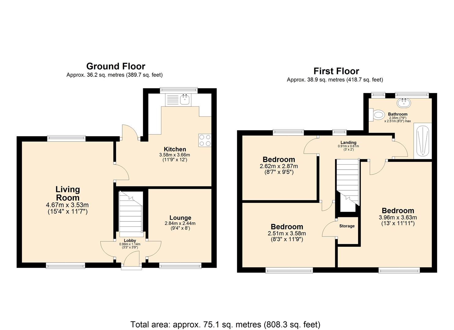 3 bed semi-detached house for sale in Sutton Road, Barking - Property floorplan