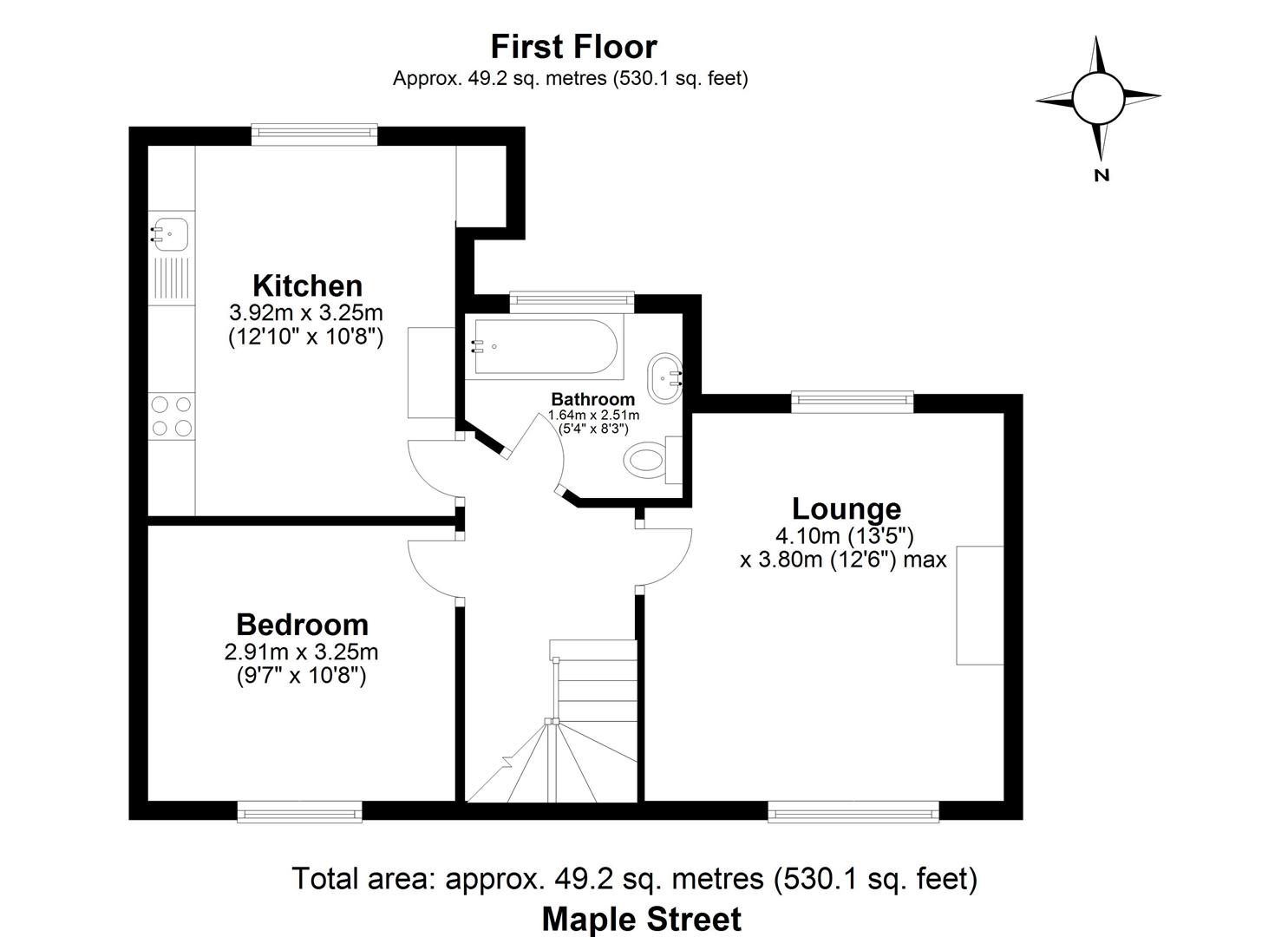 1 bed maisonette to rent in Maple Street, Romford - Property floorplan