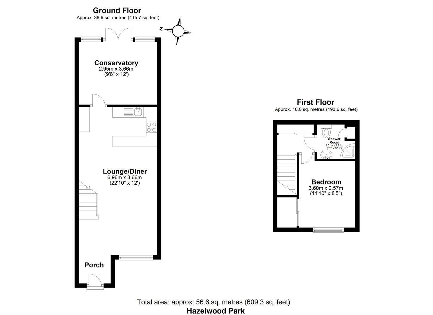 1 bed house to rent in Hazelwood Park Close, Chigwell - Property floorplan