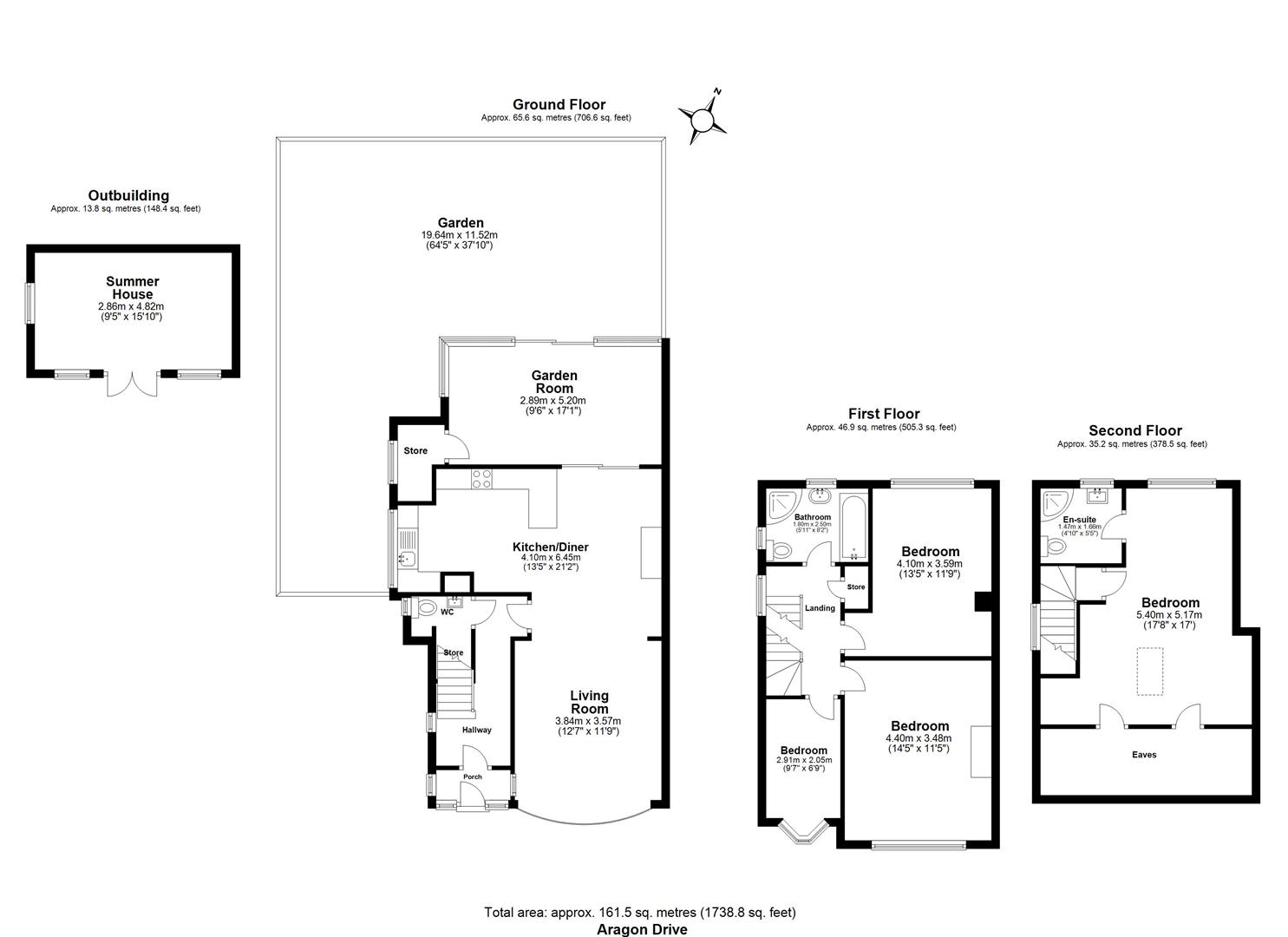 4 bed semi-detached house for sale in Aragon Drive, Hainault - Property floorplan