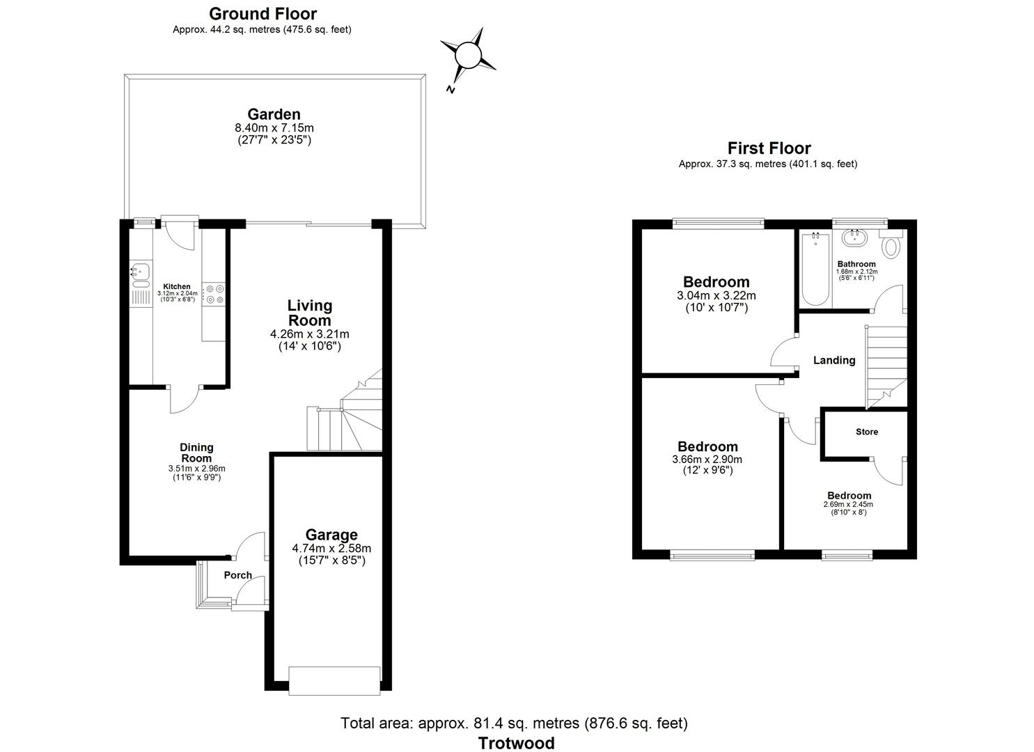 3 bed semi-detached house for sale in Trotwood, Chigwell - Property floorplan