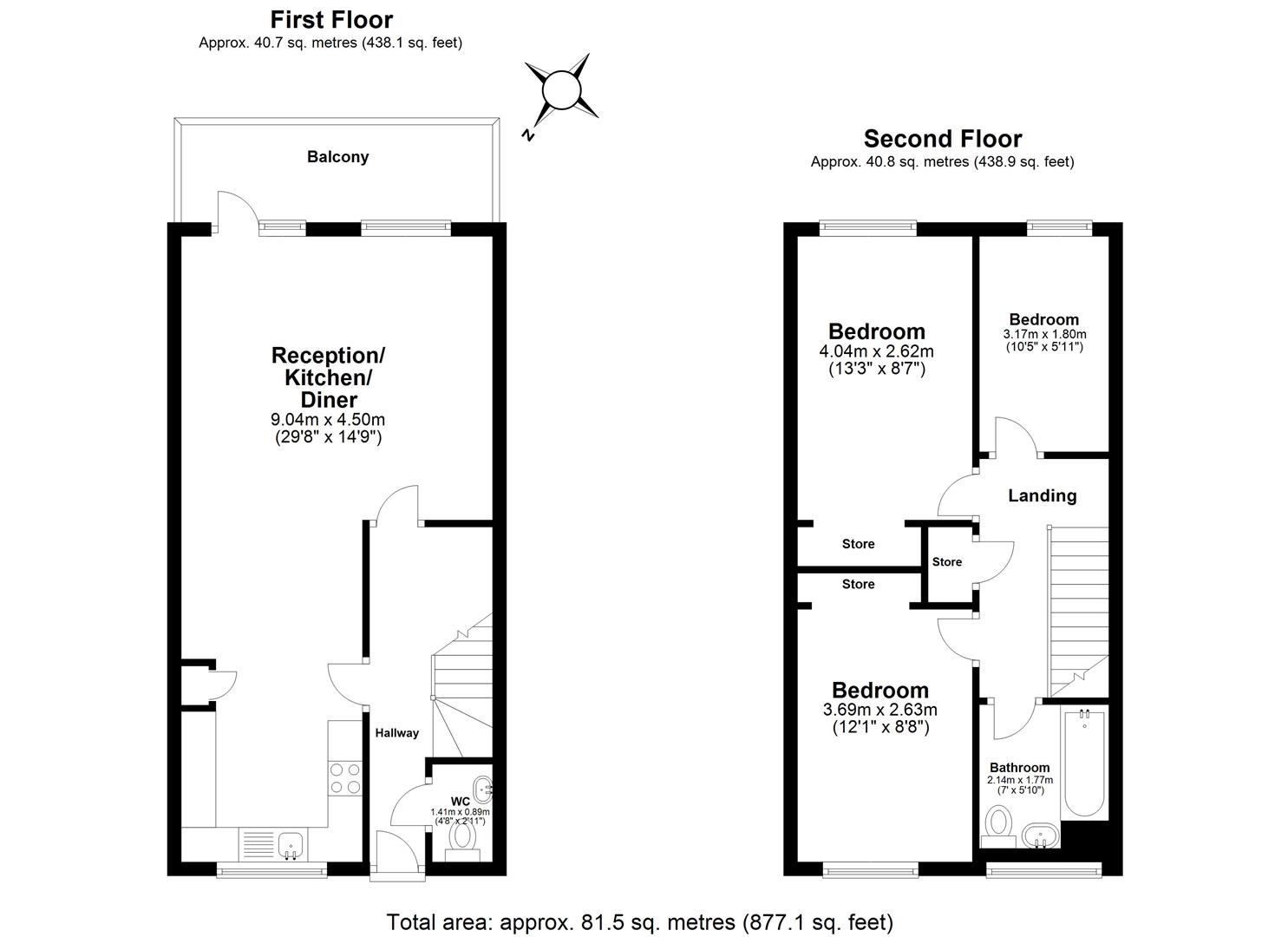 3 bed flat for sale in Maybank Road, South Woodford - Property floorplan