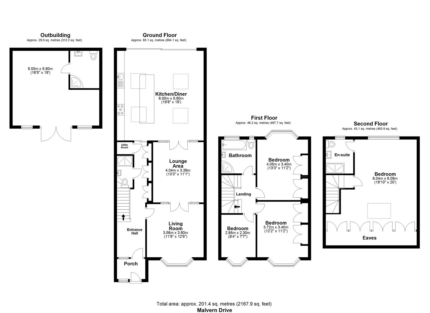 4 bed terraced house for sale in Malvern Drive, Goodmayes - Property floorplan