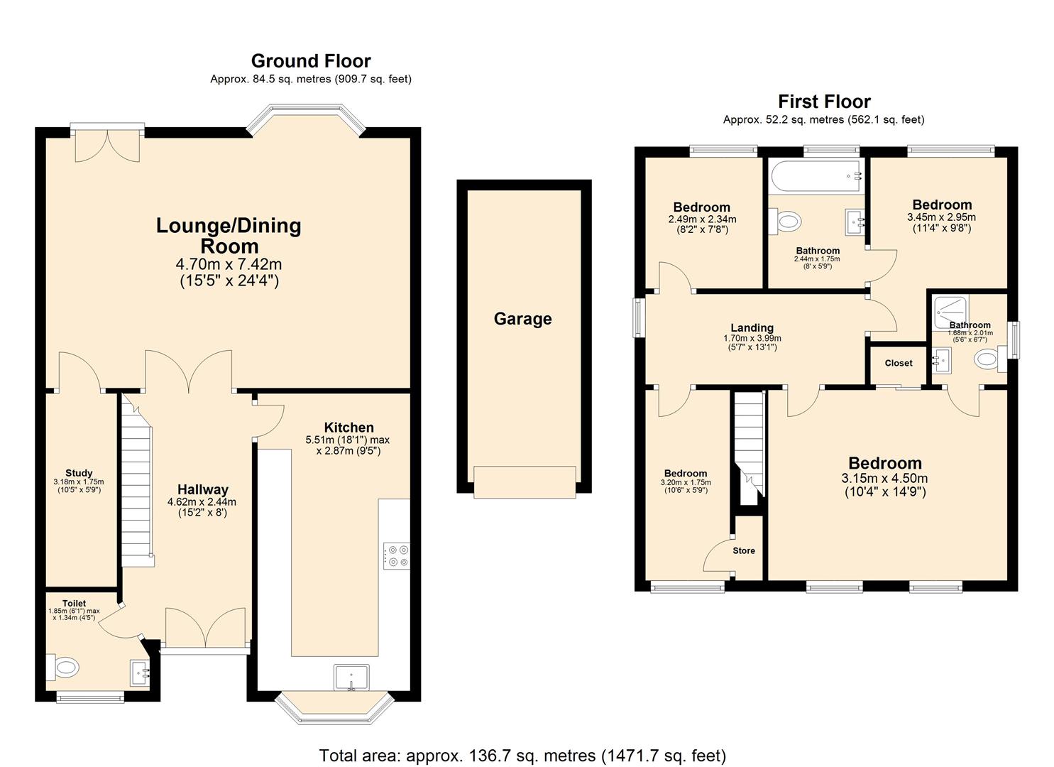 4 bed detached house for sale in St. Marys Way, Chigwell - Property floorplan