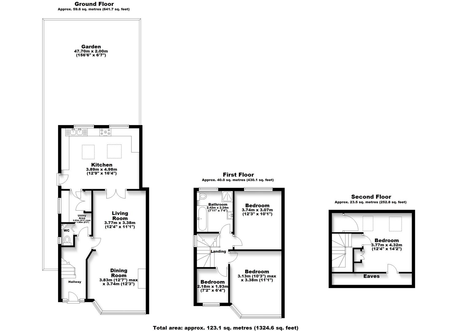 4 bed end of terrace house for sale in Turpins Lane, Woodford Green - Property floorplan