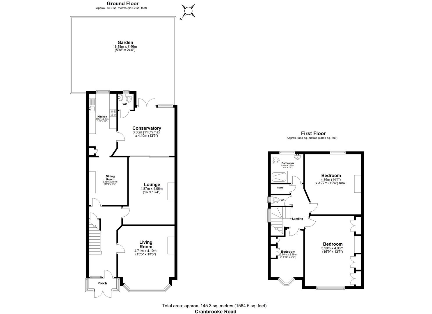 3 bed semi-detached house for sale in Cranbrook Road, Gants Hill - Property floorplan