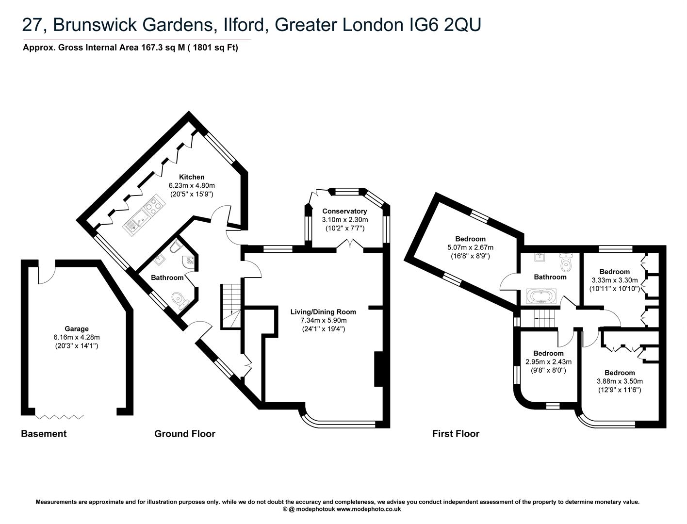 4 bed semi-detached house for sale in Brunswick Gardens, Hainault - Property floorplan