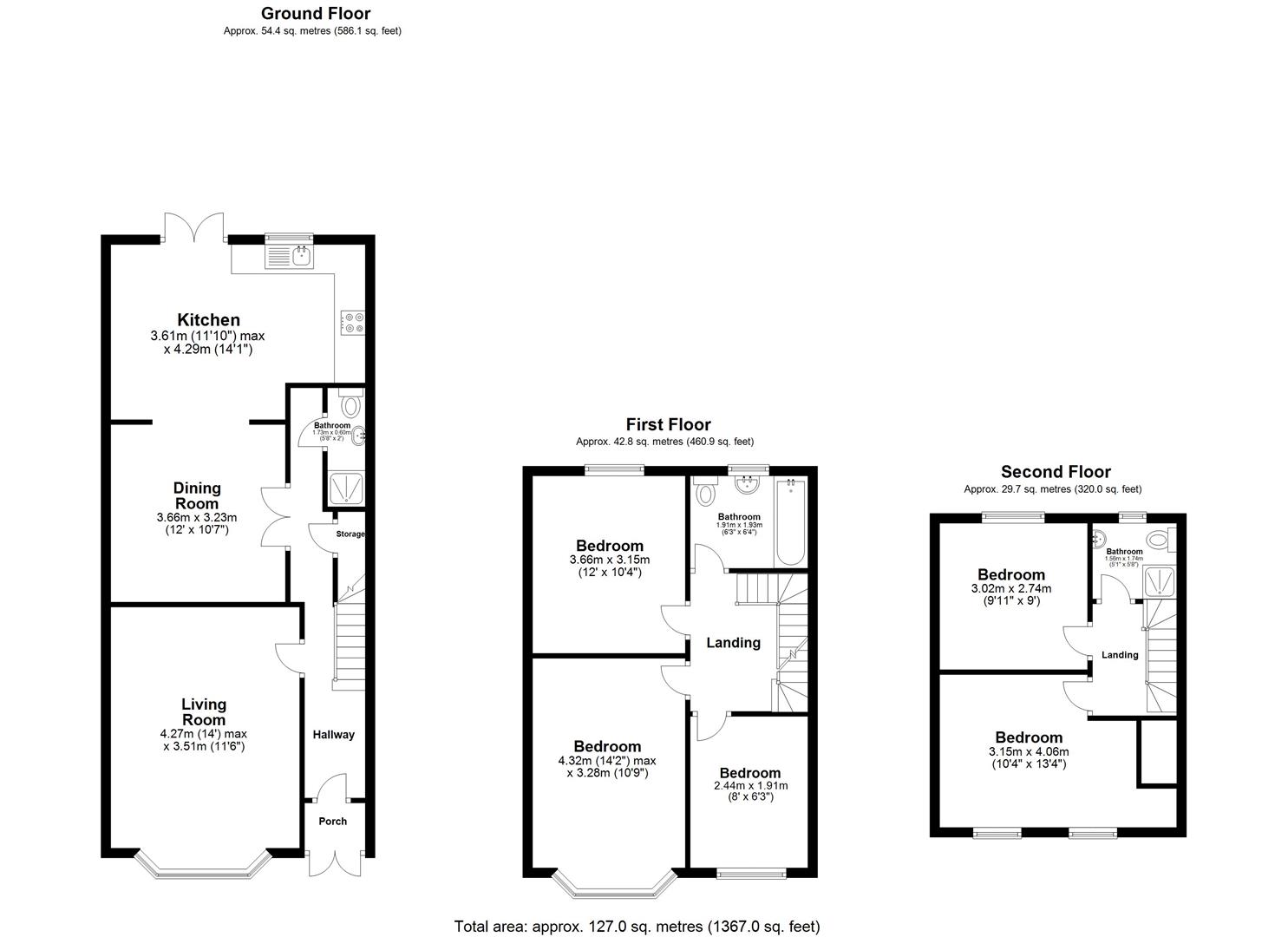 5 bed terraced house for sale in Clinton Crescent, Hainault - Property floorplan