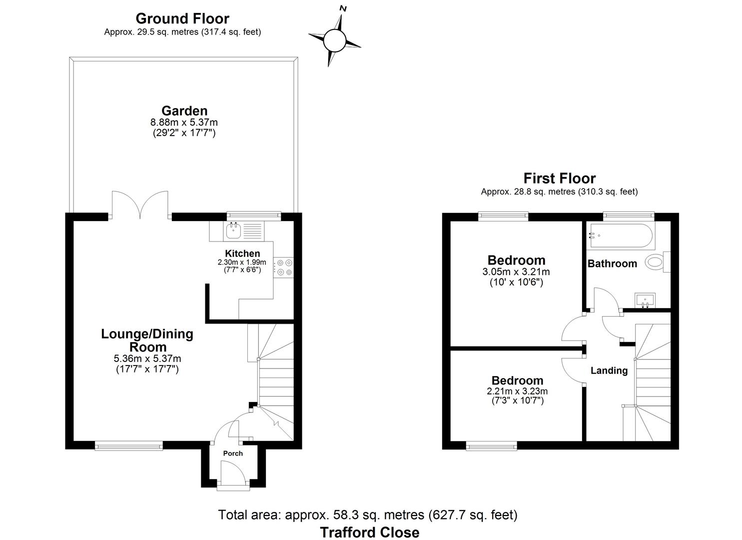 2 bed terraced house for sale in Trafford Close, Hainault - Property floorplan