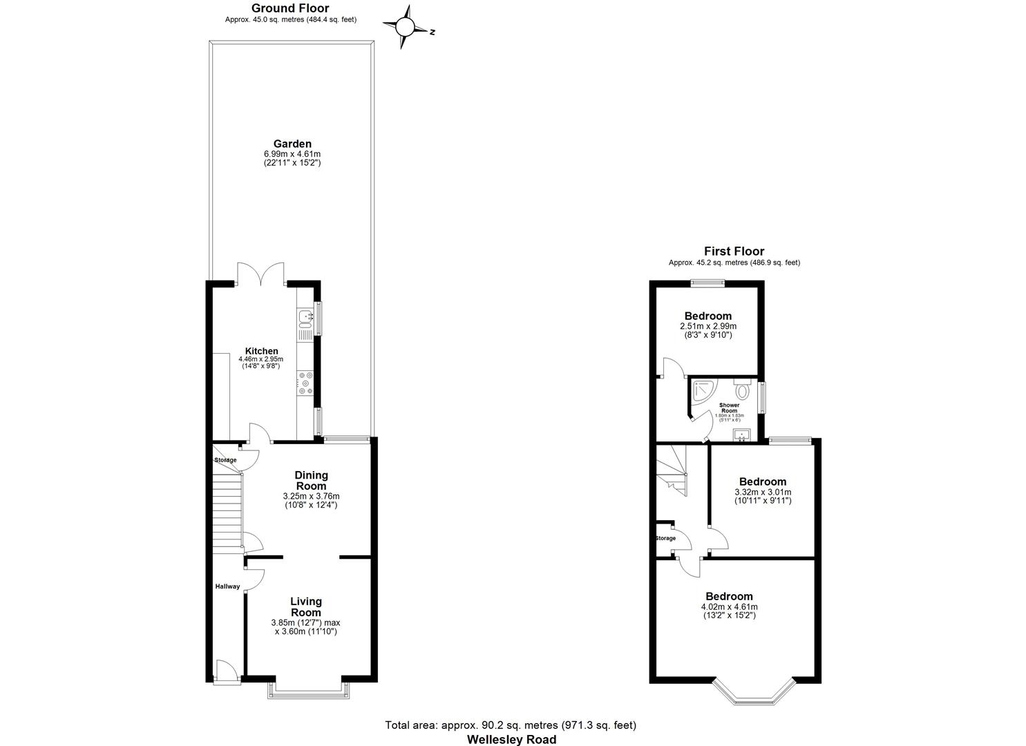 3 bed terraced house for sale in Wellesley Road, Walthamstow - Property floorplan