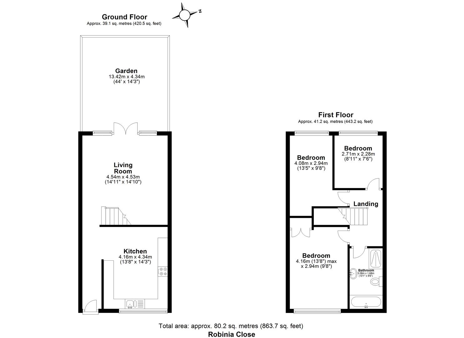 3 bed terraced house for sale in Robinia Close, Hainault - Property floorplan