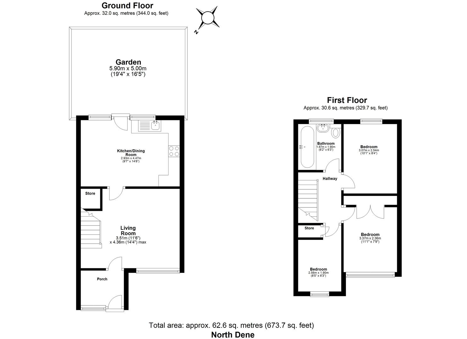 3 bed terraced house to rent in North Dene, Chigwell - Property floorplan