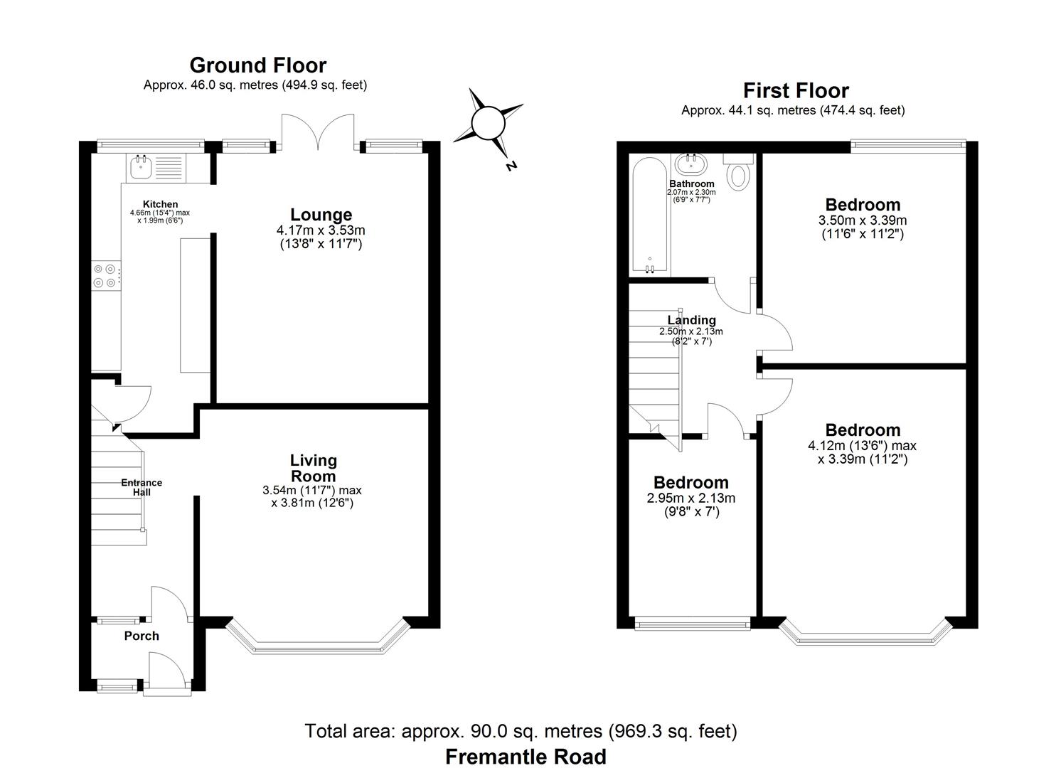 3 bed house for sale in Fremantle Road, Barkingside - Property floorplan