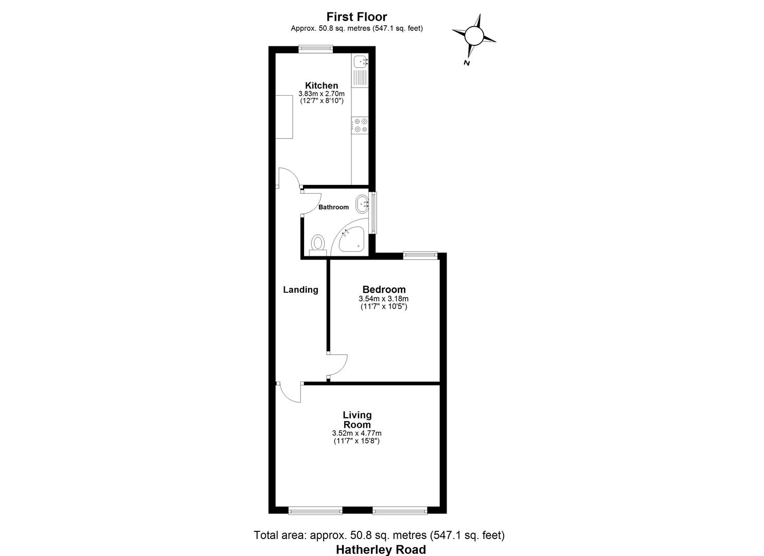 1 bed maisonette for sale in Hatherley Road, Walthamstow - Property floorplan