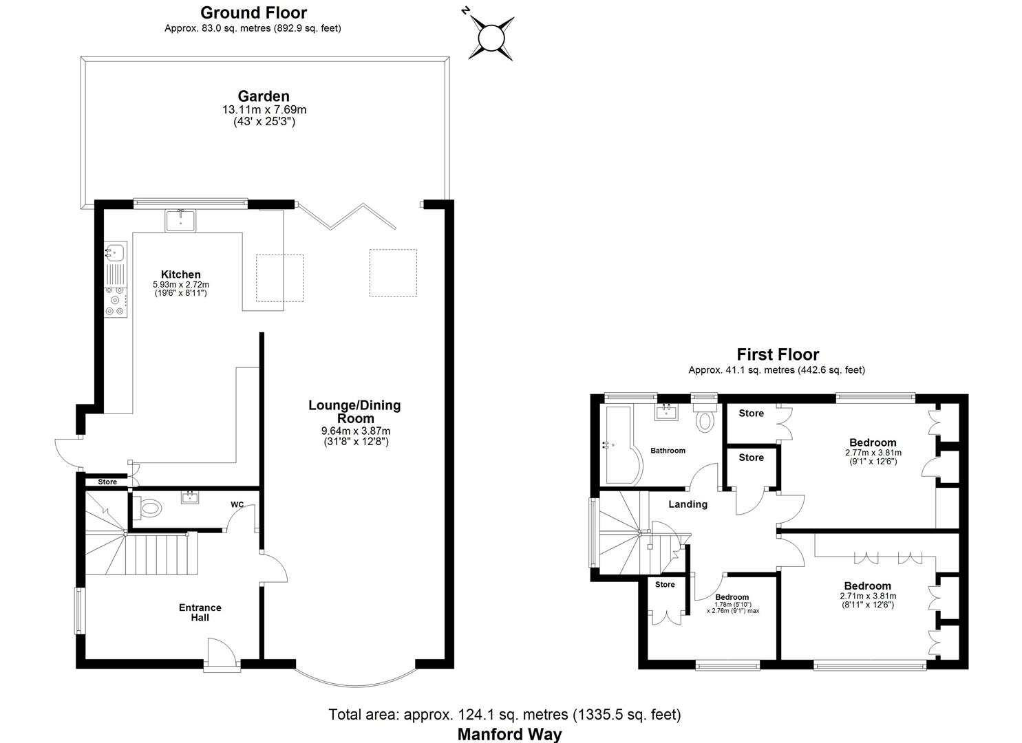 3 bed semi-detached house for sale in Manford Way, Chigwell - Property floorplan