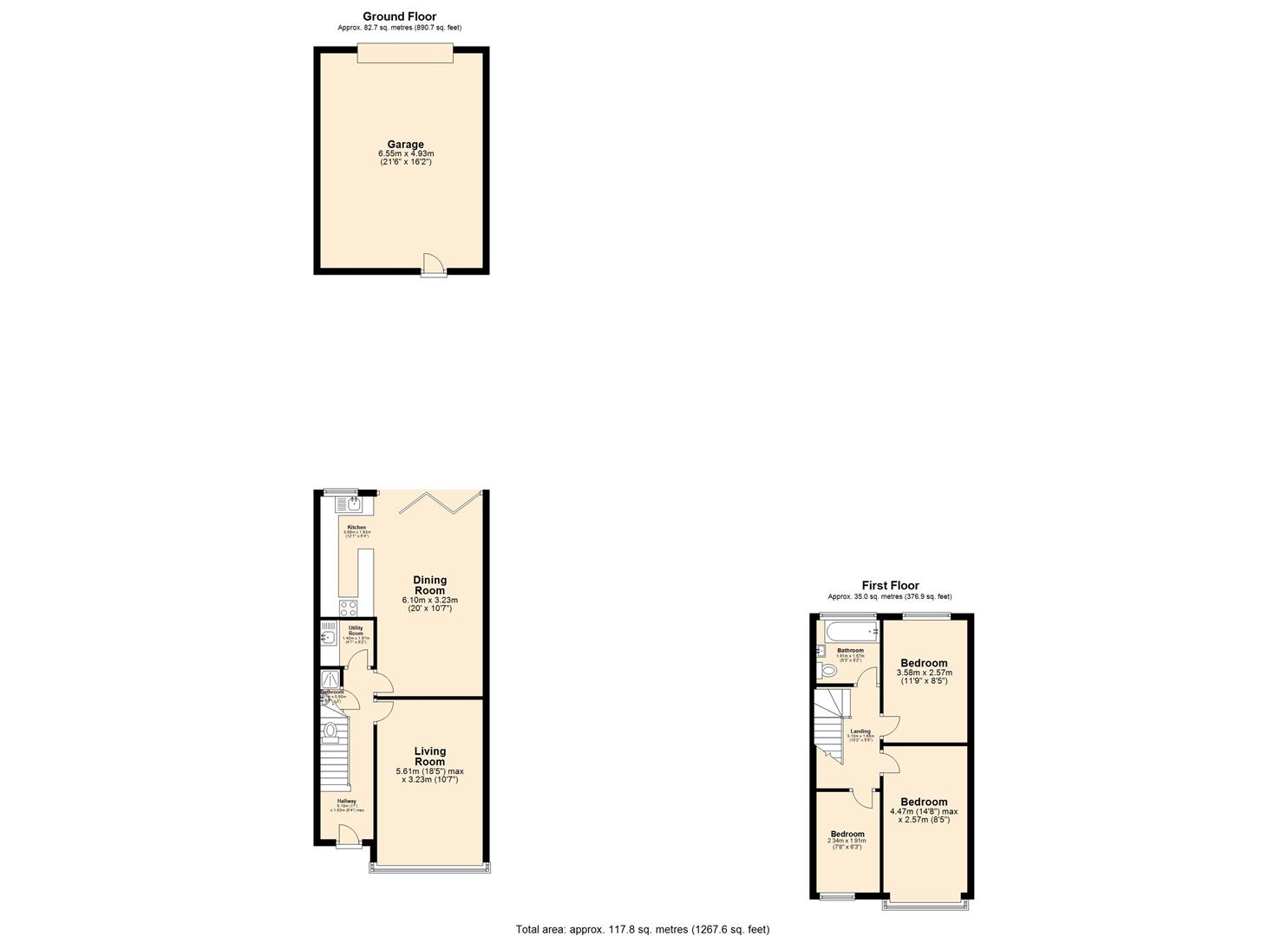 3 bed terraced house for sale in Hazelbrouck Gardens, Hainault - Property floorplan