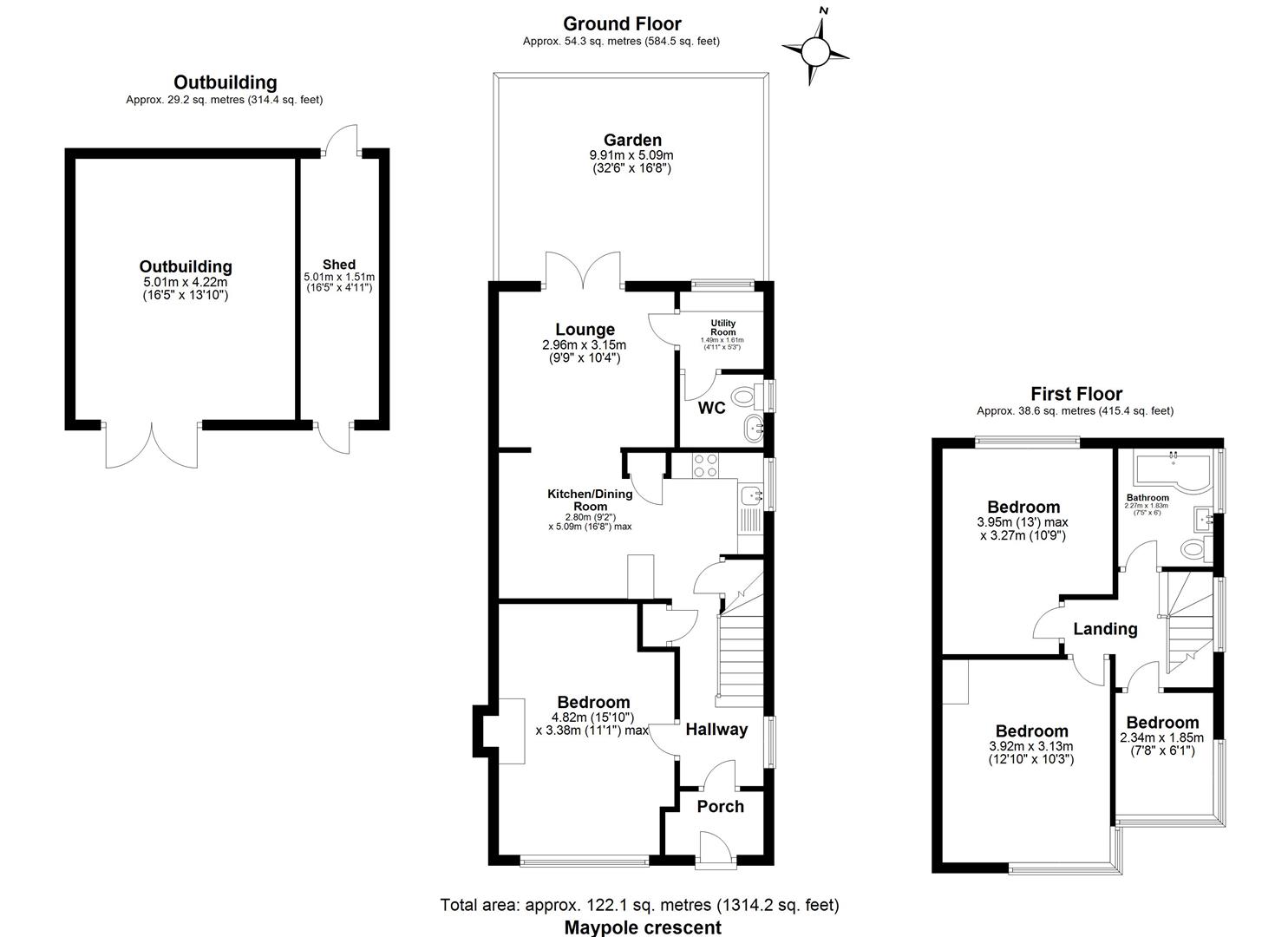 3 bed end of terrace house for sale in Maypole Crescent, Hainault - Property floorplan