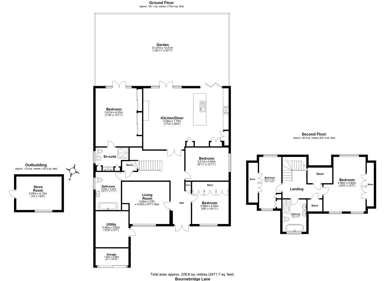 5 bed detached house to rent in Bournebridge Lane, Romford - Property floorplan