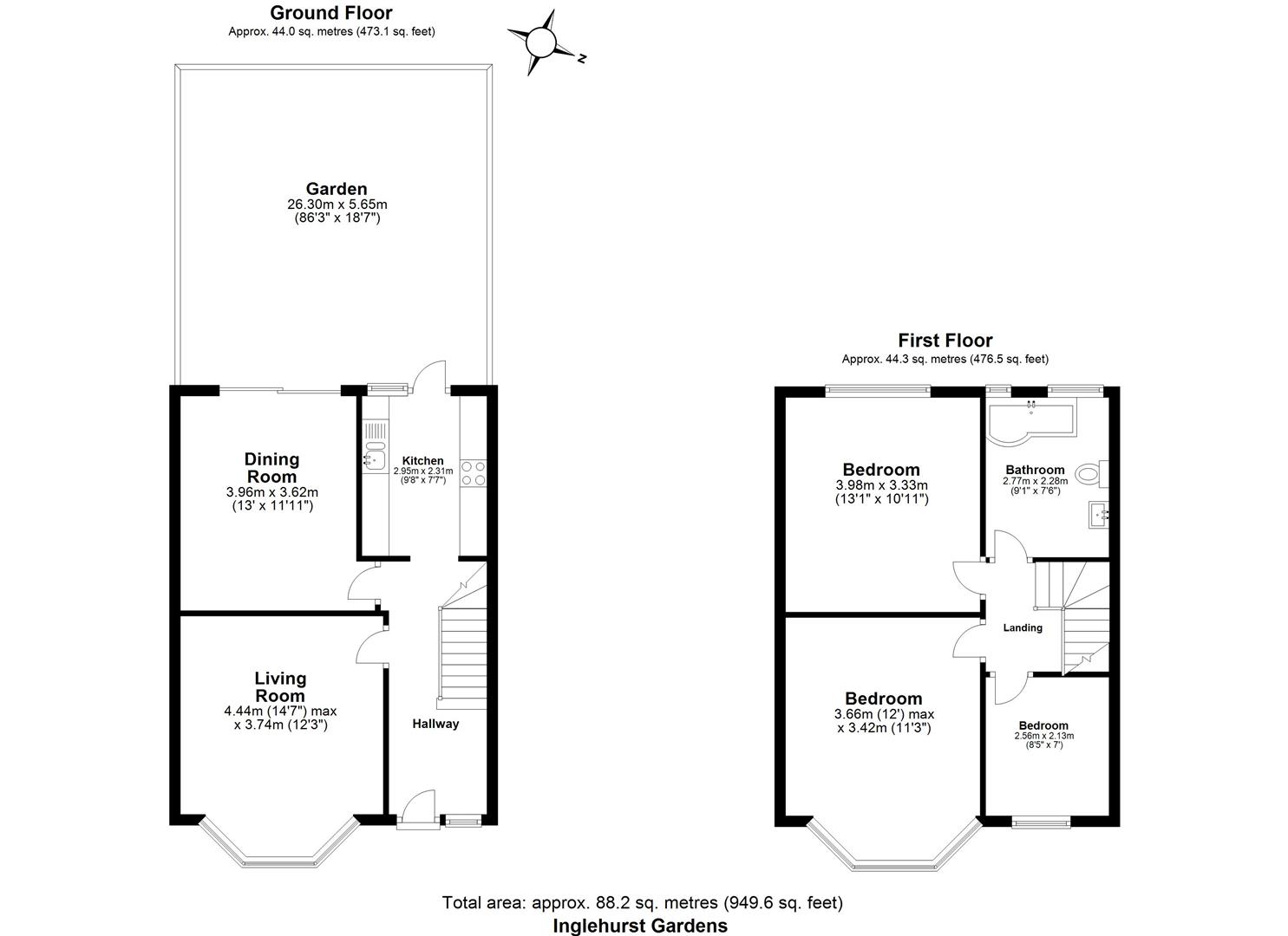 3 bed terraced house for sale in Inglehurst Gardens, Redbridge - Property floorplan