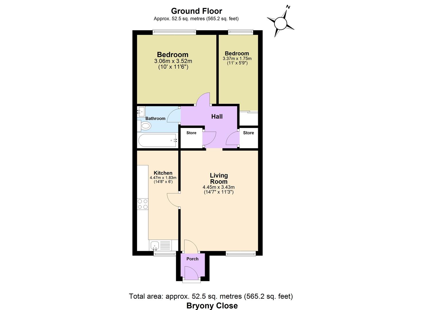 2 bed flat for sale in Bryony Close, Loughton - Property floorplan