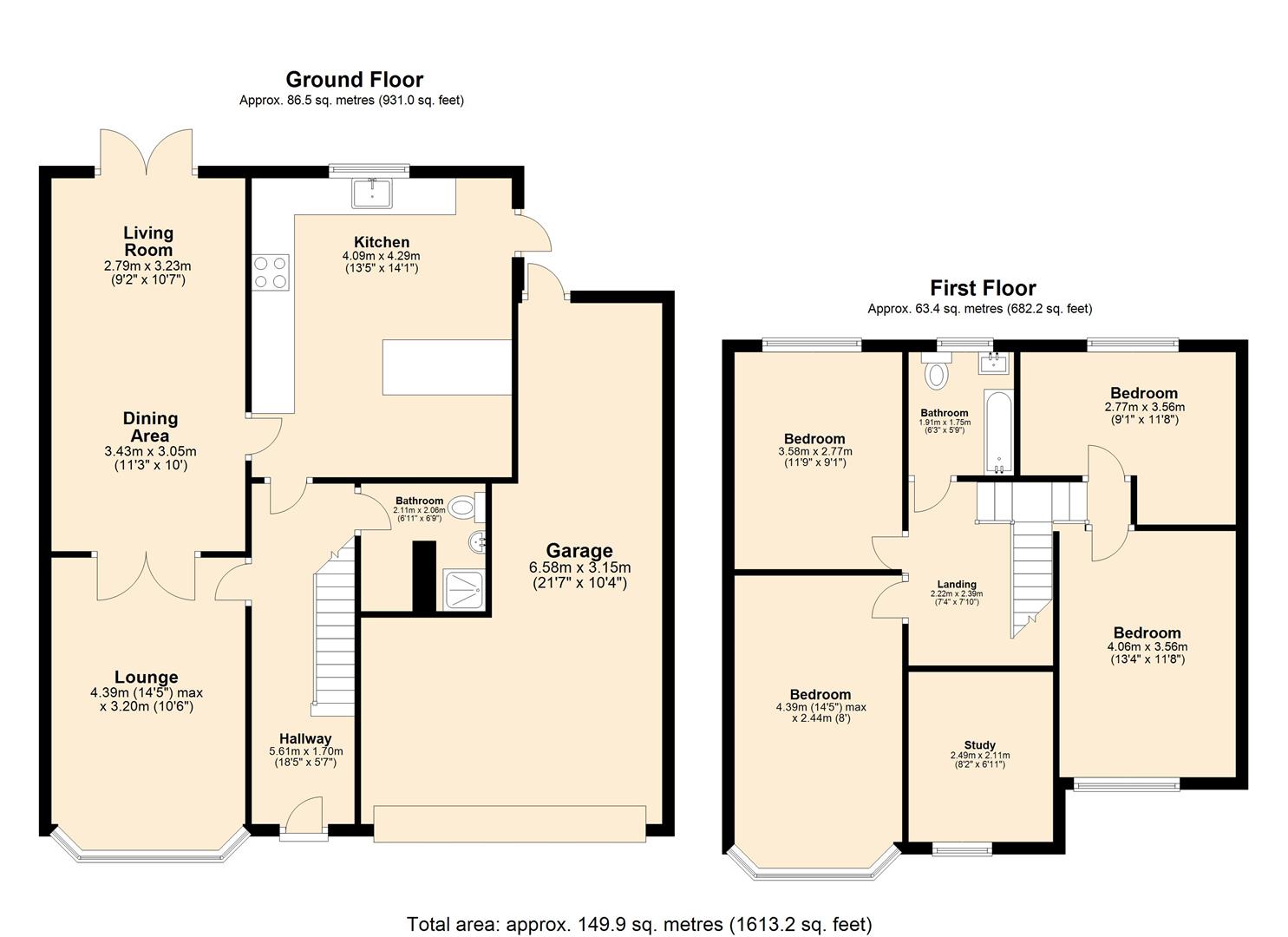 5 bed semi-detached house for sale in Clunas Gardens, Gidea Park - Property floorplan