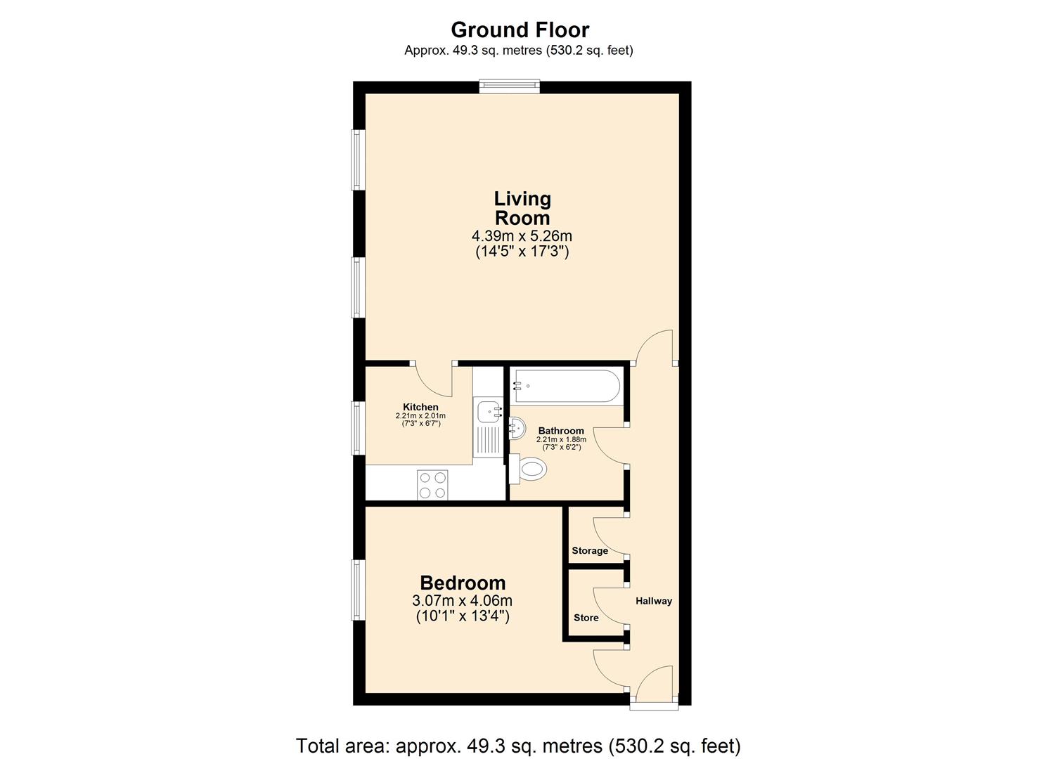 1 bed apartment for sale in Ambassador Gardens, London - Property floorplan