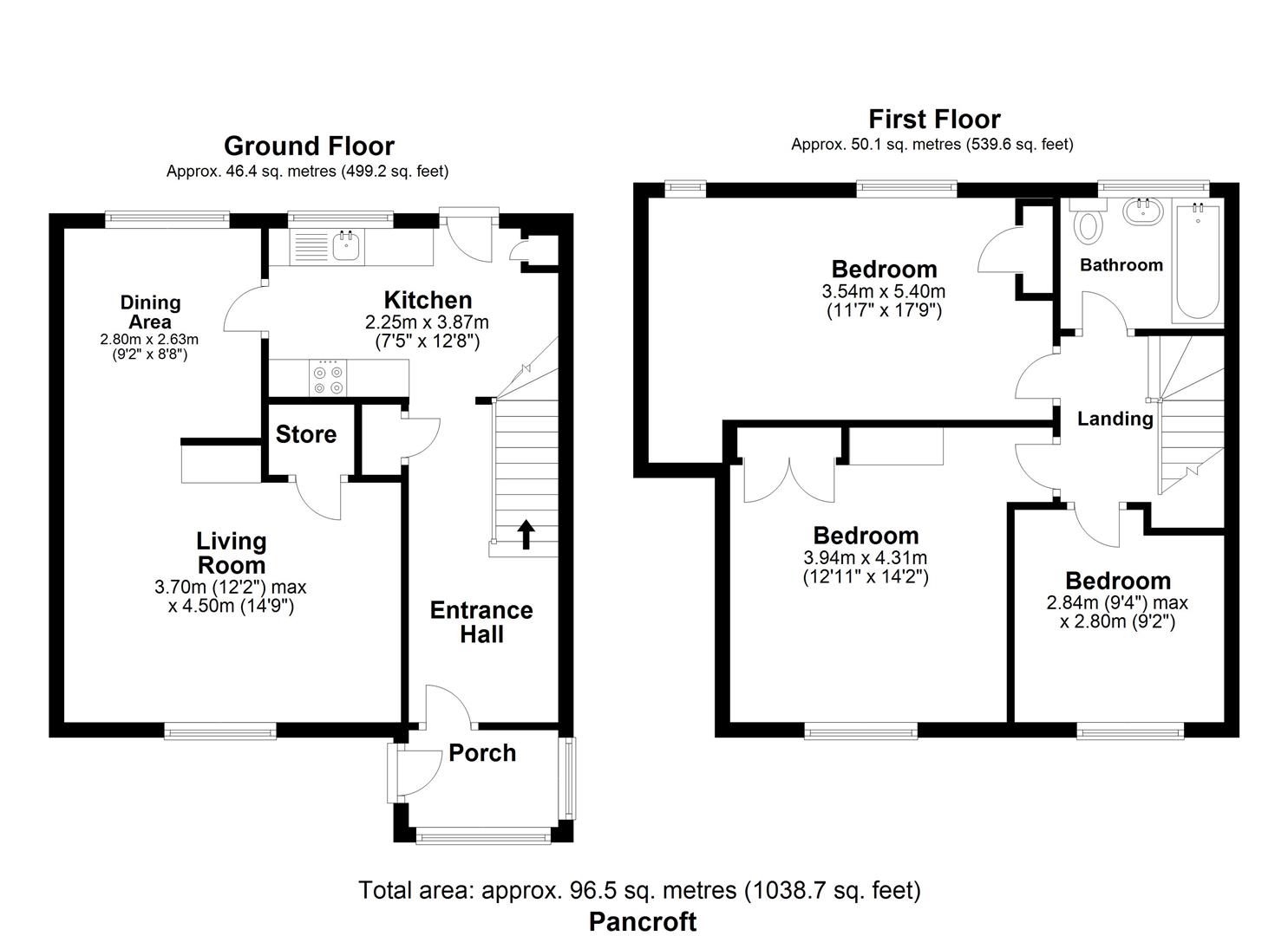 3 bed terraced house for sale in Pancroft, Romford - Property floorplan