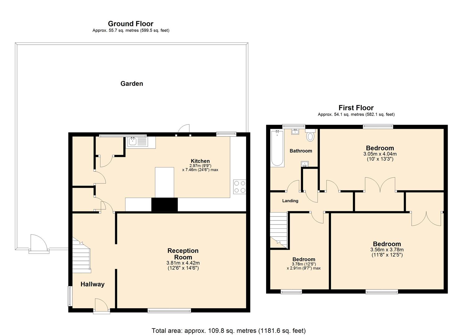 3 bed end of terrace house for sale in Marlyon Road, Hainault - Property floorplan