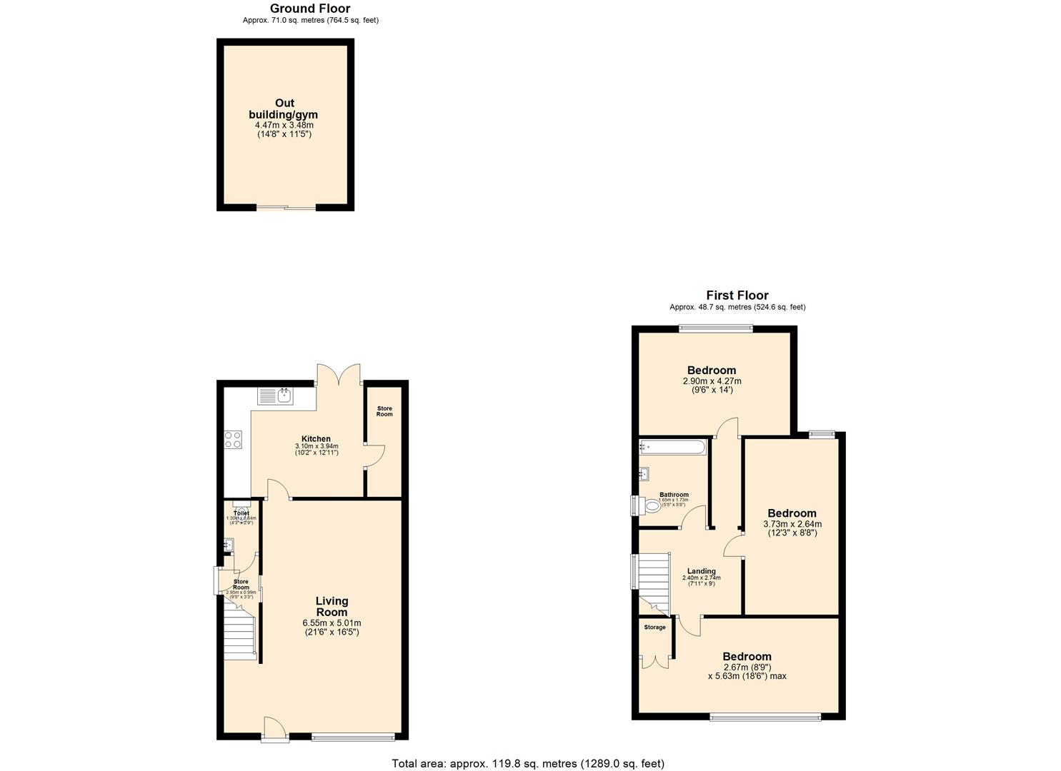 3 bed end of terrace house for sale in Tine Road, Chigwell - Property floorplan