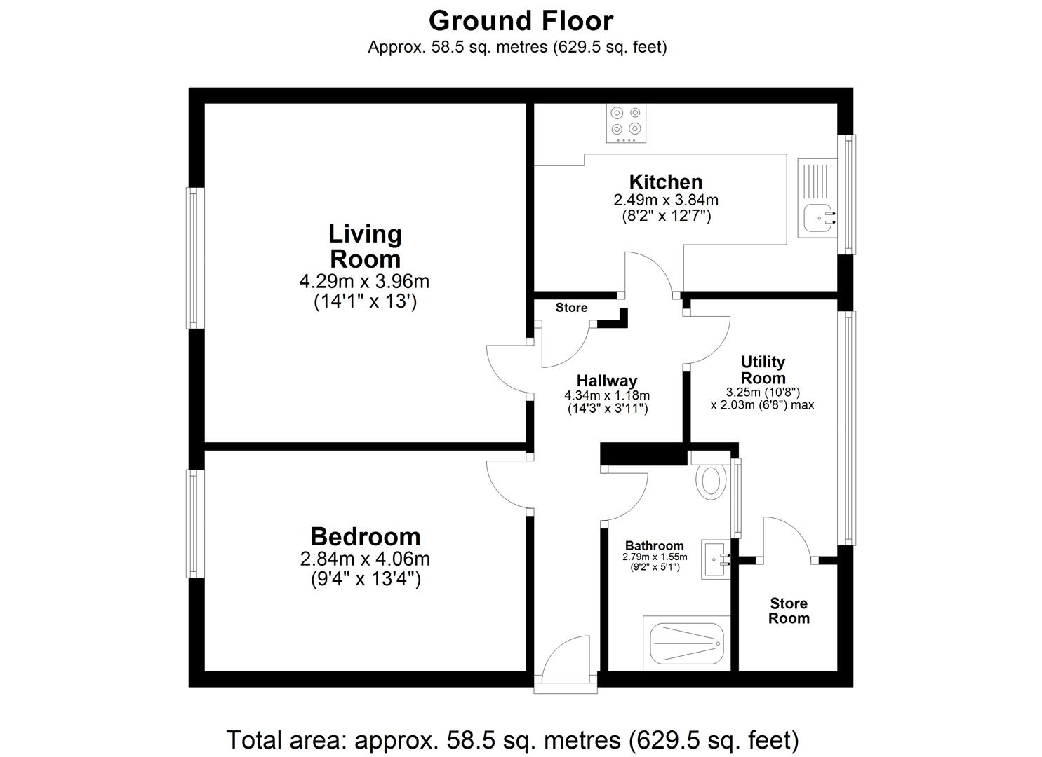 1 bed flat for sale in Newton Road, Chigwell - Property floorplan