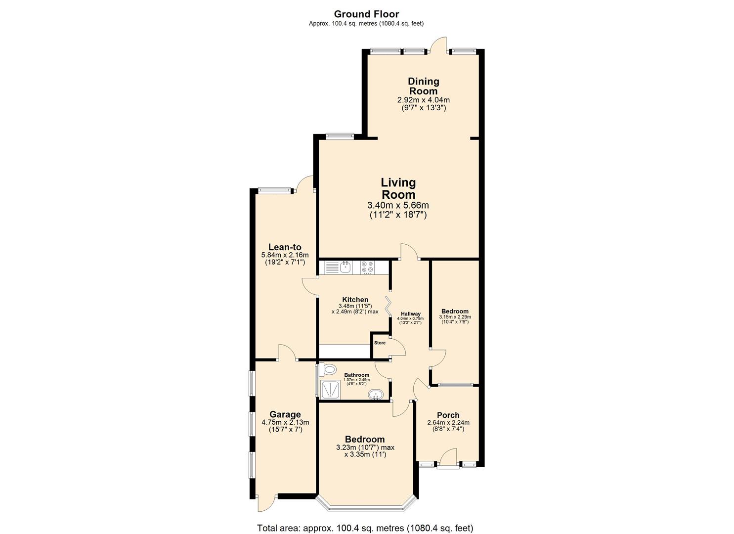 2 bed semi-detached bungalow for sale in Cheriton Avenue, Clayhall - Property floorplan