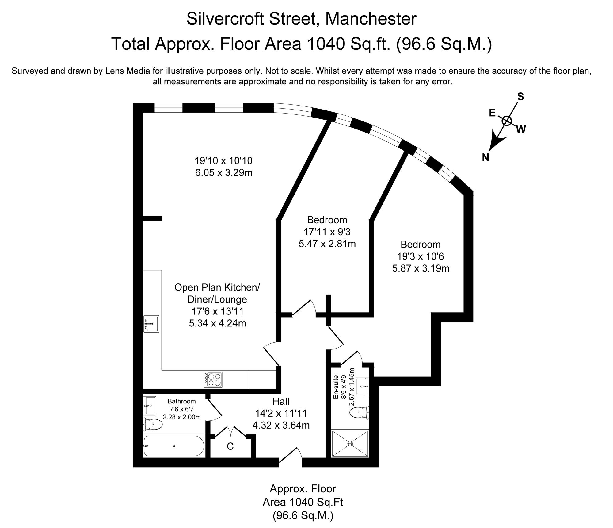 2 bed apartment to rent in Silvercroft Street, Manchester - Property Floorplan