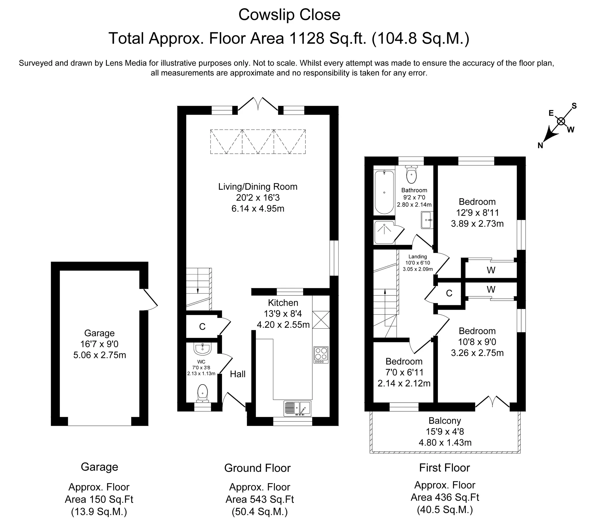 3 bed detached house for sale in Cowslip Close, Salford - Property Floorplan